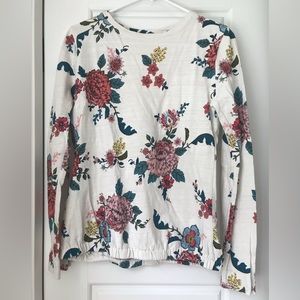 Loft Cotton Floral Pullover Sweater
